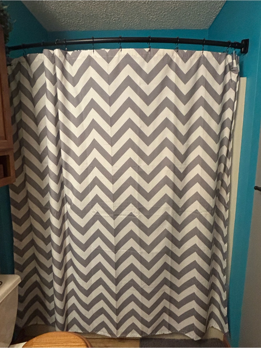 Gray Chevron Shower Curtain - Home Bath
